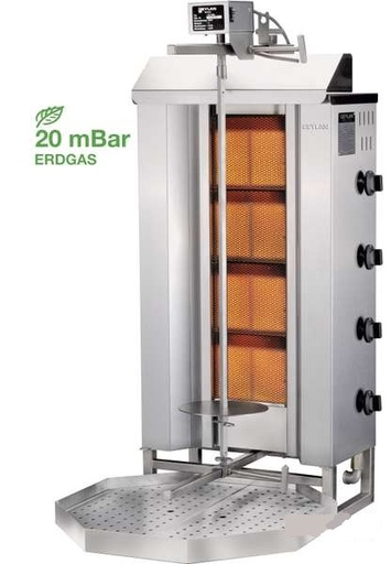 Döner-/Gyrosgrillgerät - CEYLAN - GO-D4 - "Erdgas" 20 mbar